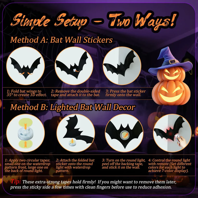 LED HALLOWEEN BATS
